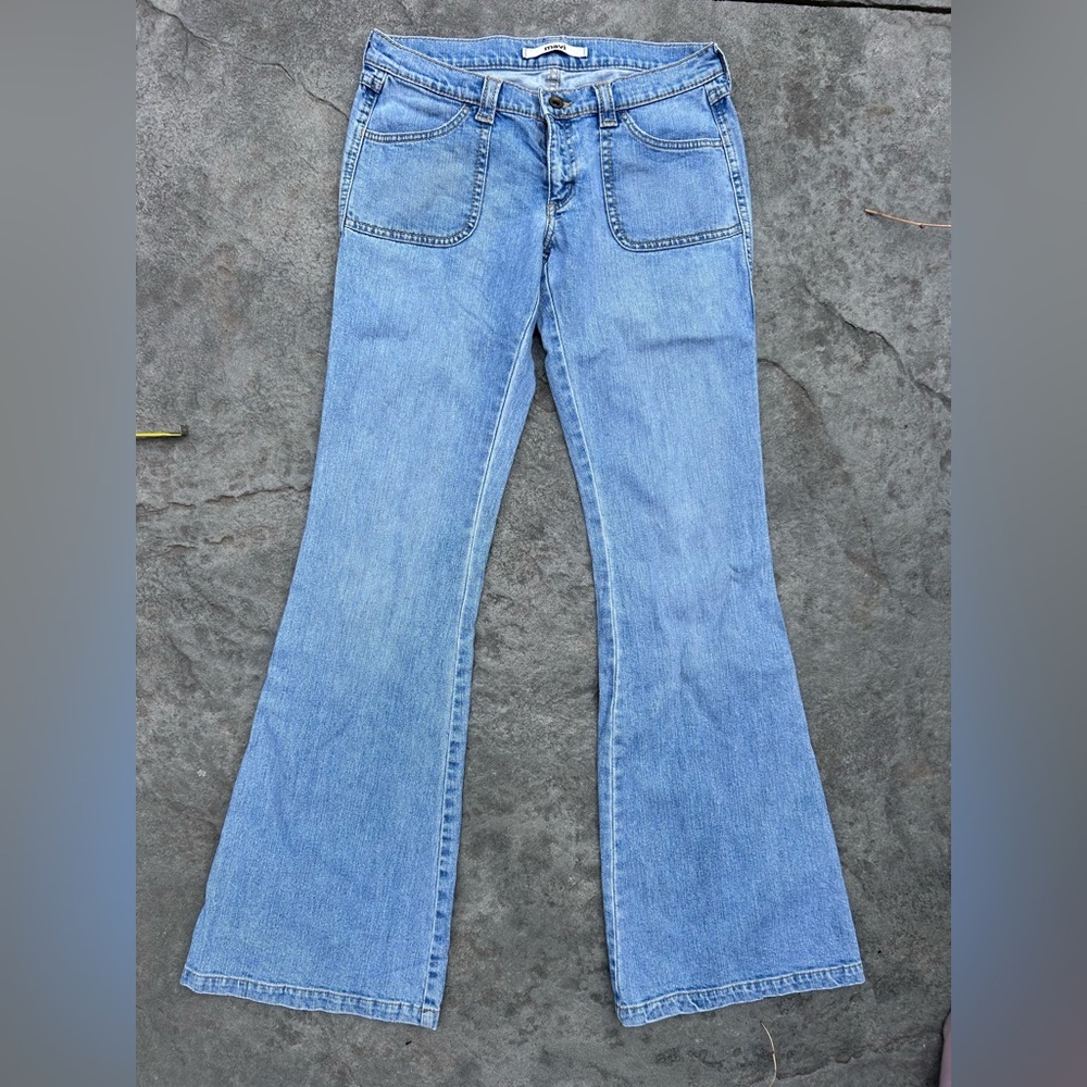 Mavi Blue Flare Wide Leg Jeans low cut boot bell bottom 29 - Picture 2 of 9